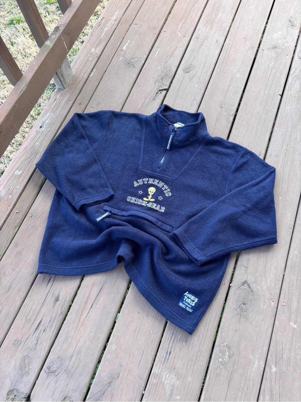 Vintage 2000 Looney Tunes Tweety Fleece Quarter Zip L/XL